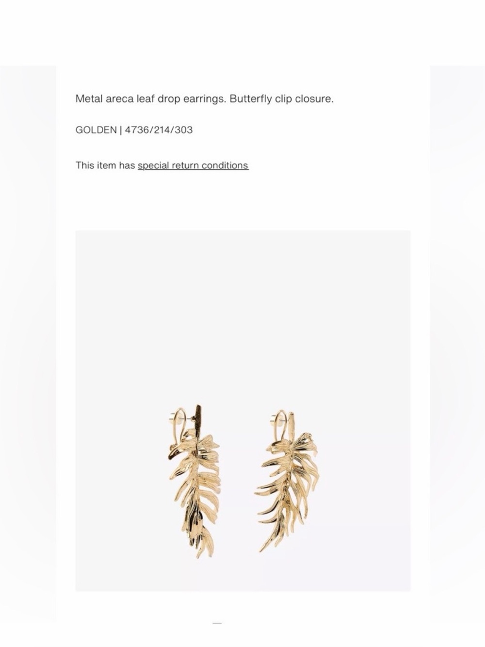 Zara Gold Leaf Drop Earrings - Women Jewelry